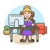 Designer Office 1 2 Illustration from UX Colors Set