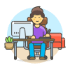 Designer Office 1 3 Illustration from UX Colors Set