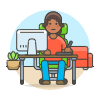 Designer Office 1 4 Illustration from UX Colors Set