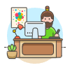 Designer Office 2 1 Illustration from UX Colors Set