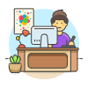 Designer Office 2 5 Illustration from UX Colors Set