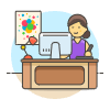 Designer Office 3 2 Illustration from UX Colors Set