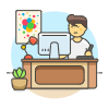 Designer Office 3 3 Illustration from UX Colors Set