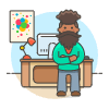 Designer Stand 1 Illustration from UX Colors Set