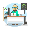 Coding Workstation 3 Illustration from UX Colors Set