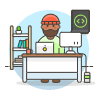 Coding Workstation 4 Illustration from UX Colors Set