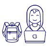 Hacker Backpack 1 Illustration from UX Line Set