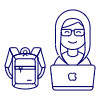 Hacker Backpack 4 Illustration from UX Line Set
