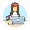 Mobile Developer 6 Illustration from UX Colors Set