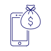 Phone Money Bag Illustration from UX Line Set