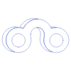 Circle Curve Bicular Line Element from Volumetric Shapes Set