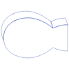 Oval Fish Line Element from Volumetric Shapes Set