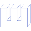 Square Tube Fence Line Element from Volumetric Shapes Set