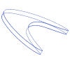 Boomerang Wireframe Element from Volumetric Shapes Set