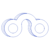 Circle Curve Bicular Wireframe Element from Volumetric Shapes Set