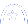 Circle Half Star Wireframe Element from Volumetric Shapes Set