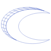 Crescent Moon Wireframe Element from Volumetric Shapes Set