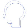 Face Head Wireframe Element from Volumetric Shapes Set