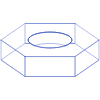 Hexagon Nut Wireframe Element from Volumetric Shapes Set