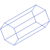 Hexagonal Prism Wireframe Element from Volumetric Shapes Set