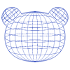 Oval Bear Wireframe Element from Volumetric Shapes Set