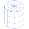Oval Cylinder Wireframe 3 Element from Volumetric Shapes Set