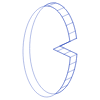 Oval Eye Wireframe Element from Volumetric Shapes Set