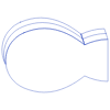 Oval Fish Wireframe Element from Volumetric Shapes Set