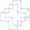 Rectangle Cross Cuboid Wireframe Element from Volumetric Shapes Set
