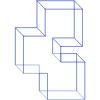 Rectangle Cuboid Block Wireframe 2 Element from Volumetric Shapes Set