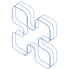 Rectangle Cuboid Block Wireframe 3 Element from Volumetric Shapes Set