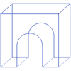 Rectangle Cuboid Curve Wireframe Element from Volumetric Shapes Set