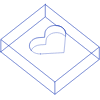 Rectangle Cuboid Heart Wireframe Element from Volumetric Shapes Set