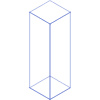 Rectangle Cuboid Wireframe 5 Element from Volumetric Shapes Set