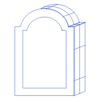 Rectangle Curve Frame Wireframe Element from Volumetric Shapes Set
