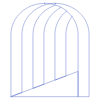 Rectangle Curved Wireframe 2 Element from Volumetric Shapes Set