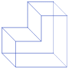 Rectangle Stairs Cuboid 1 Wireframe Element from Volumetric Shapes Set
