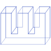 Square Tube Fence Wireframe Element from Volumetric Shapes Set