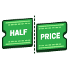 Half Price Ticket element - Free transparent PNG, SVG. No sign up needed.