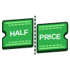 Half Price Ticket element - Free transparent PNG, SVG. No Sign up needed.