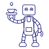 Waiter Robot 2 Illustration from UX Line Set | Free Download as SVG Vector and Transparent PNG | Streamline illustrations