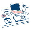 Designer Desk 2 Illustration from Free illustrations Set