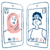 Facetime Meeting 1 Illustration from Free illustrations Set