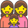 Family Woman Woman Girl 1 emoji - Free transparent PNG, SVG. No sign up needed.