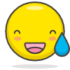 Grinning Face With Sweat emoji - Free transparent PNG, SVG. No sign up needed.