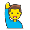 Man Raising Hand 1 Element from Emoji - Free Set