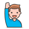 Man Raising Hand 2 Element from Emoji - Free Set