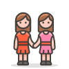 Two Women Holding Hands 2 emoji - Free transparent PNG, SVG. No sign up needed.