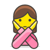 Woman Gesturing NO 1 emoji - Free transparent PNG, SVG. No sign up needed.