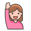 Woman Raising Hand 2 Element from Emoji - Free Set